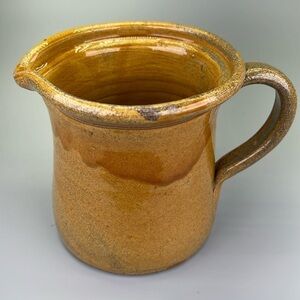 Studio Pottery Yellow Glaze Pitcher